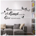 wholesale many words wall sticker LOVE,LAUGH, LIVE wall sticker for living room QTS031